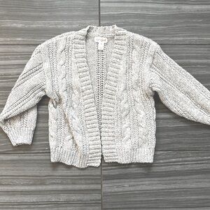 2T cat&Jack sparkly cable knit open cardigan sweater